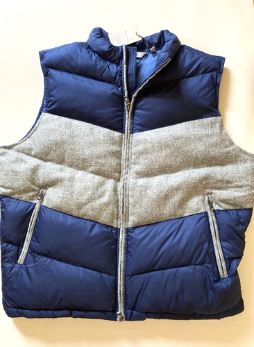 NWT Peter Millar Crown ALPINE Puffer Vest Wool Blend Sz L Blue/Grey $375 - Picture 2 of 8