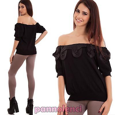pull femme pull décolleté carmen gitane perles manches longues neuf GI-2758 pull femme pull décolleté carmen gitane perles manches longues neuf GI-2758