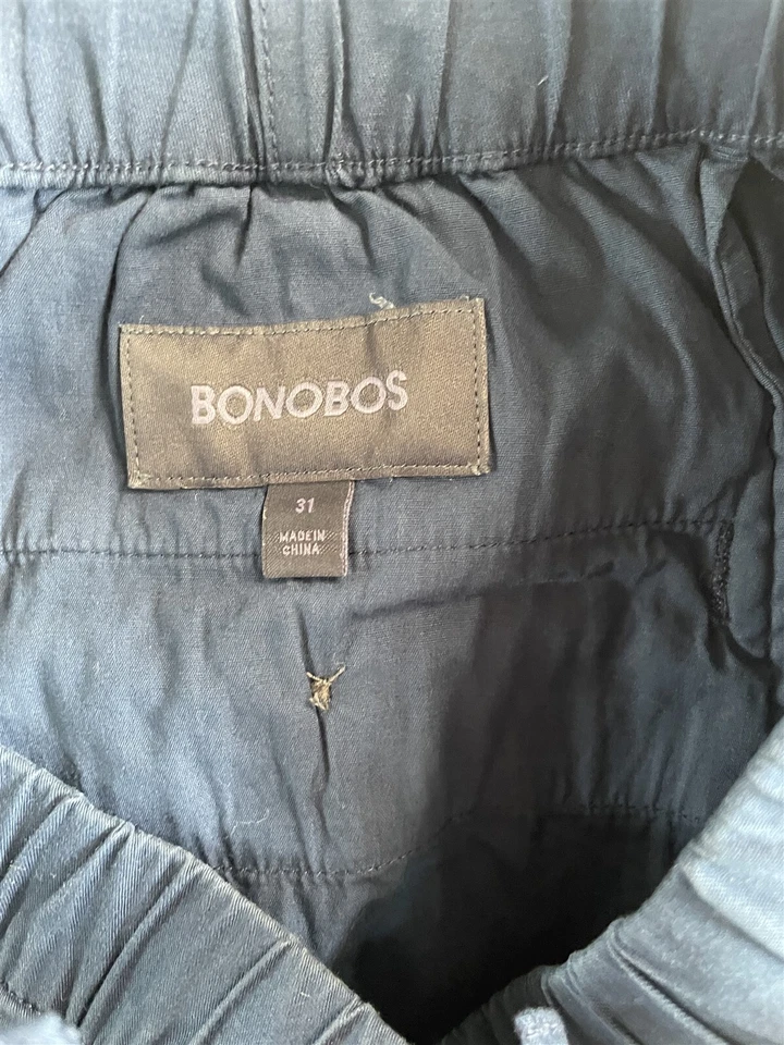 Pantalones cortos chinos elásticos con cordón azul marino Bonobos 31x7" para hombre Foto 3 de 4