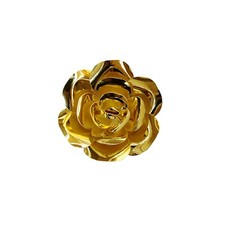 Mega Crafts - 8" Handmade Paper Pedal Flower - Metallic Gold, 1PC