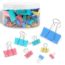 Joyberg 125Pcs Binder Clips Colored, Binder Clips Assorted Sizes, 6 Sizes Binder