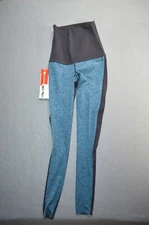 Splits59 Pure Barre Gemini Tight High Waisted Leggings Size XS $92 msrp Aqua/Blk