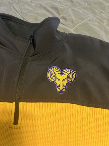 WEST CHESTER UNIVERSITY GOLD RAMS - SIZE L Yellow Plow IV Long Sleeve 1/4 Zipp - Picture 2 of 5