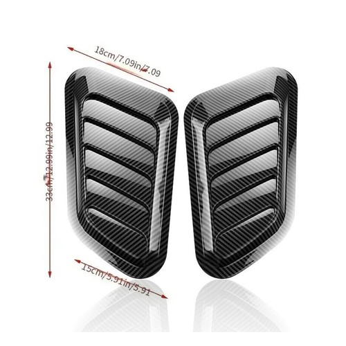 2Pcs Air Intake Cover Car Hood Scoop Vent Bonnet Cover Decorative for Chevrolet - Foto 3 di 10