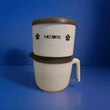 Vtg 70s Mr Coffee Non-electric Manual Drip Coffee Maker Brown/Tan RARE EUC