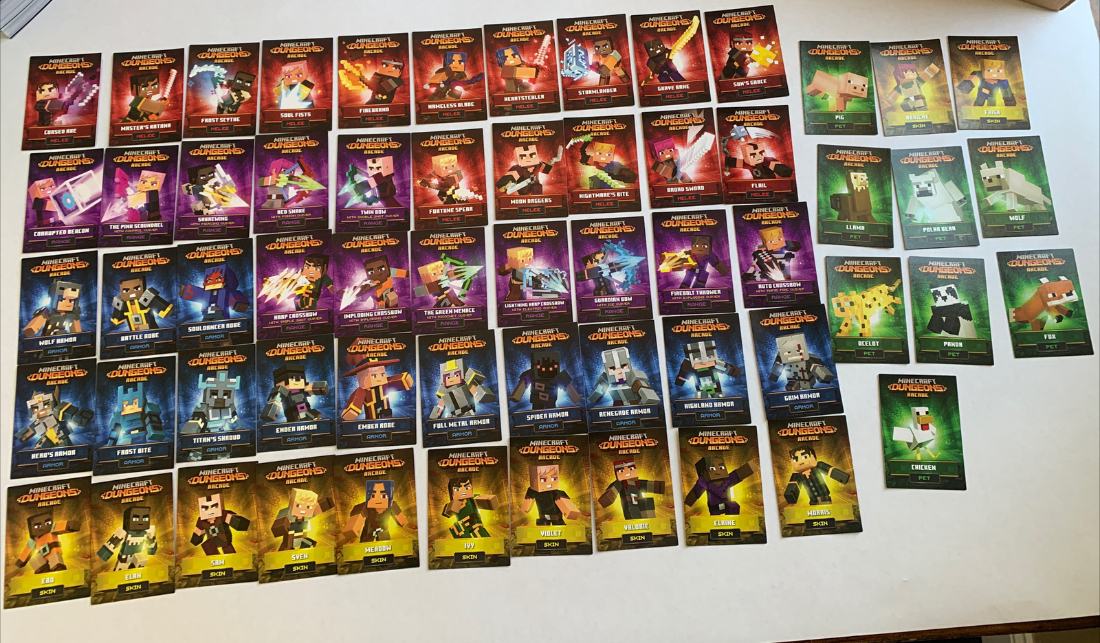 Complete Minecraft Dungeons Arcade Game All 60 Cards Guaranteed Near 