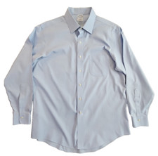 Brooks Brothers Shirt Size 17 34 Blue Spread Collar Button-Down EUC Non-Iron