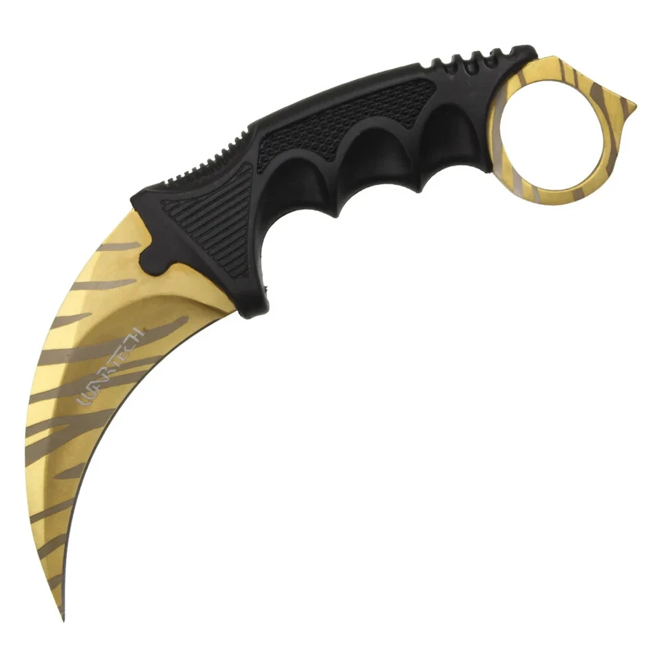 7.5" Full Tang Karambit with Hard Sheath & Necklace (Tiger Stripes Camo) TC - Image 3 of 4