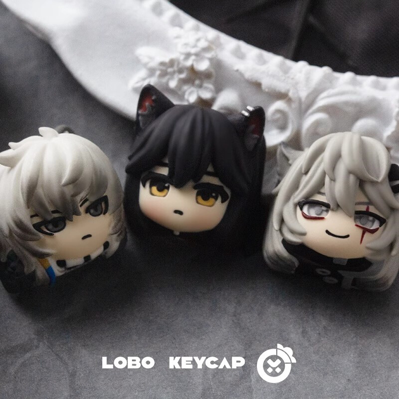 Arknights Lappland SilverAsh Texas Resin Keycaps for Mechanical Keyboards
