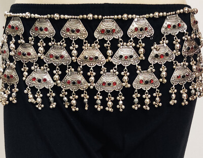 Unique Kuchi Tribal Fusion Beaded Belt Kuchi Afghan Tribal Belt: Vintage Costume Dance Cuff With  main image 4