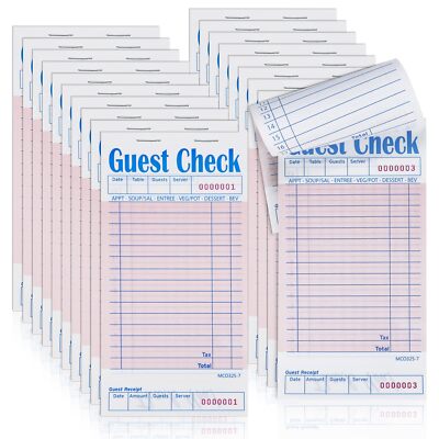 Guest Check Pads 20 Pack Numbered Server Note Pads Waitress Order Notepad Foo...