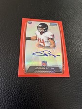 2013 Bowman Chrome JORDAN POYER RC On Card Auto RED Refractor Bills CLEAN 07/25