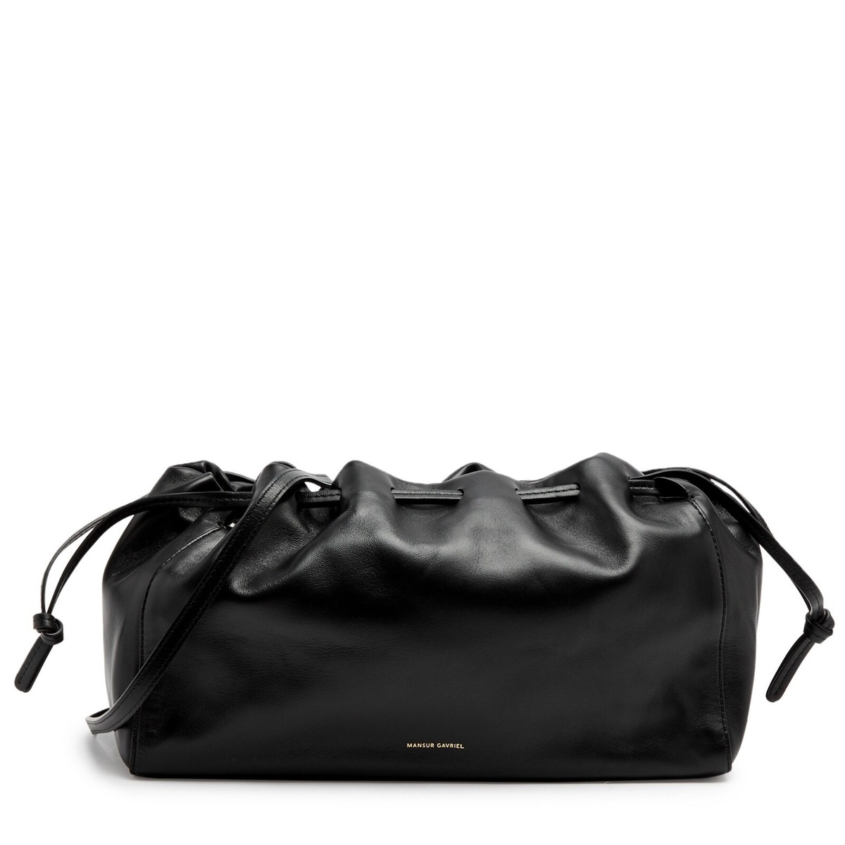 MANSUR GAVRIEL Bloom Drawstring Shoulder Bag in Black/Flamma