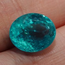 NATURAL BLUE APATITE 12.65 x 10.65 MM OVAL CUT OUTSTANDING COLOR NATURAL F-4481