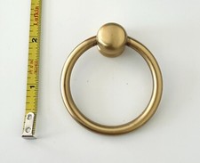 Lot of 4 - 2" round satin brass ring pull