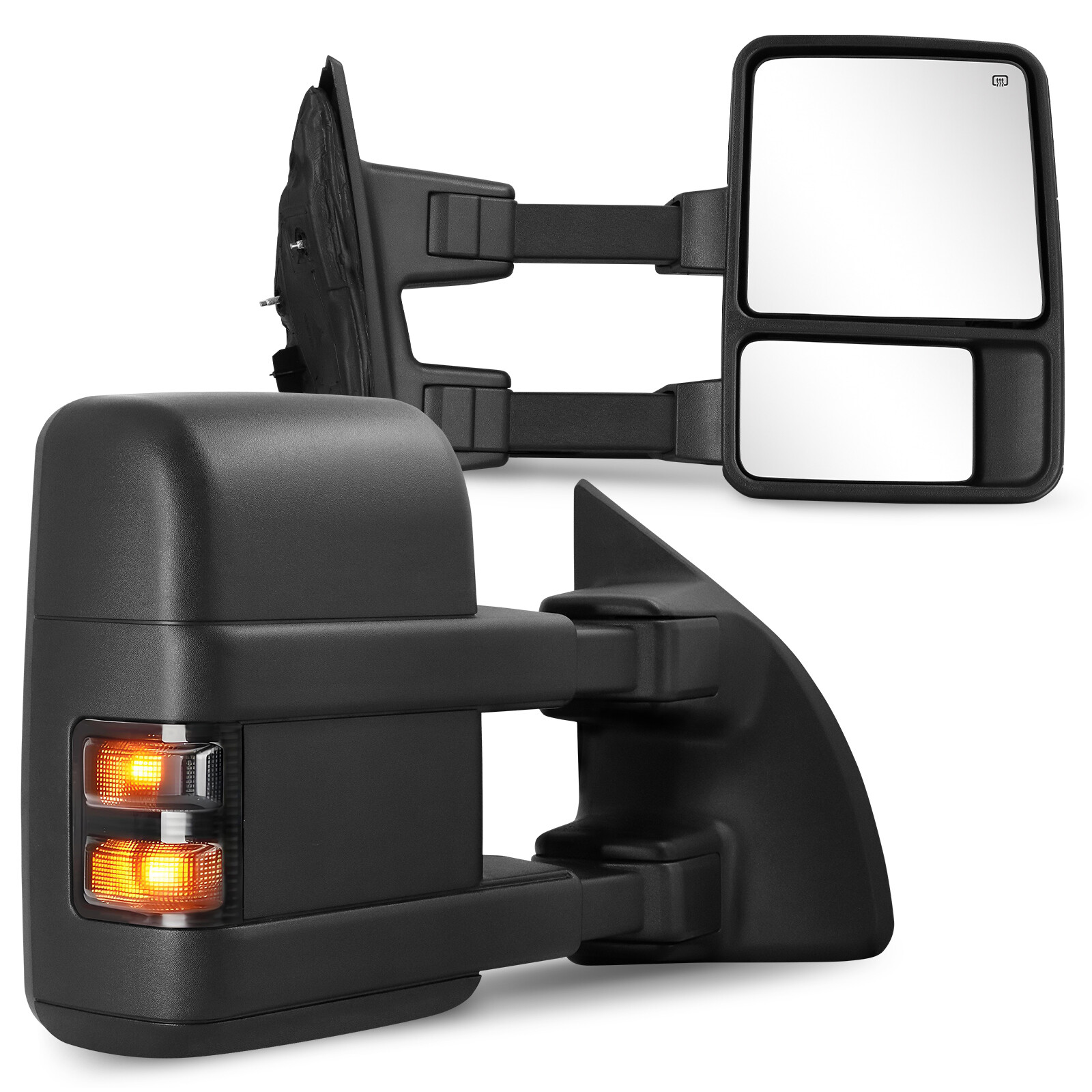 Used Pair Power Heated Tow Mirror for 08-16 Ford F250 F350 F450 F550 Super Duty