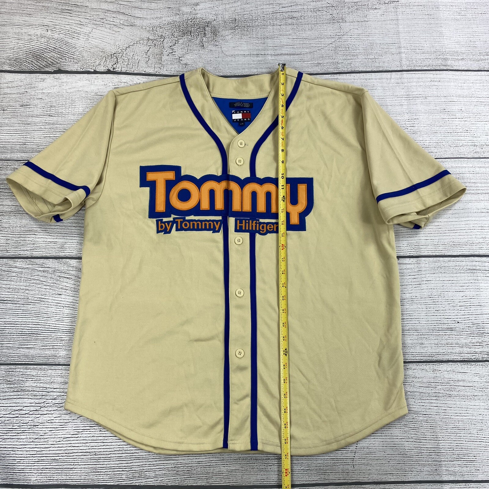 Vintage Tommy By Tommy Hilfiger Men Size Large Baseball Button Down Jersey image 10