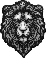 Silver Lion Patch - 3.25x4 inch - P7517