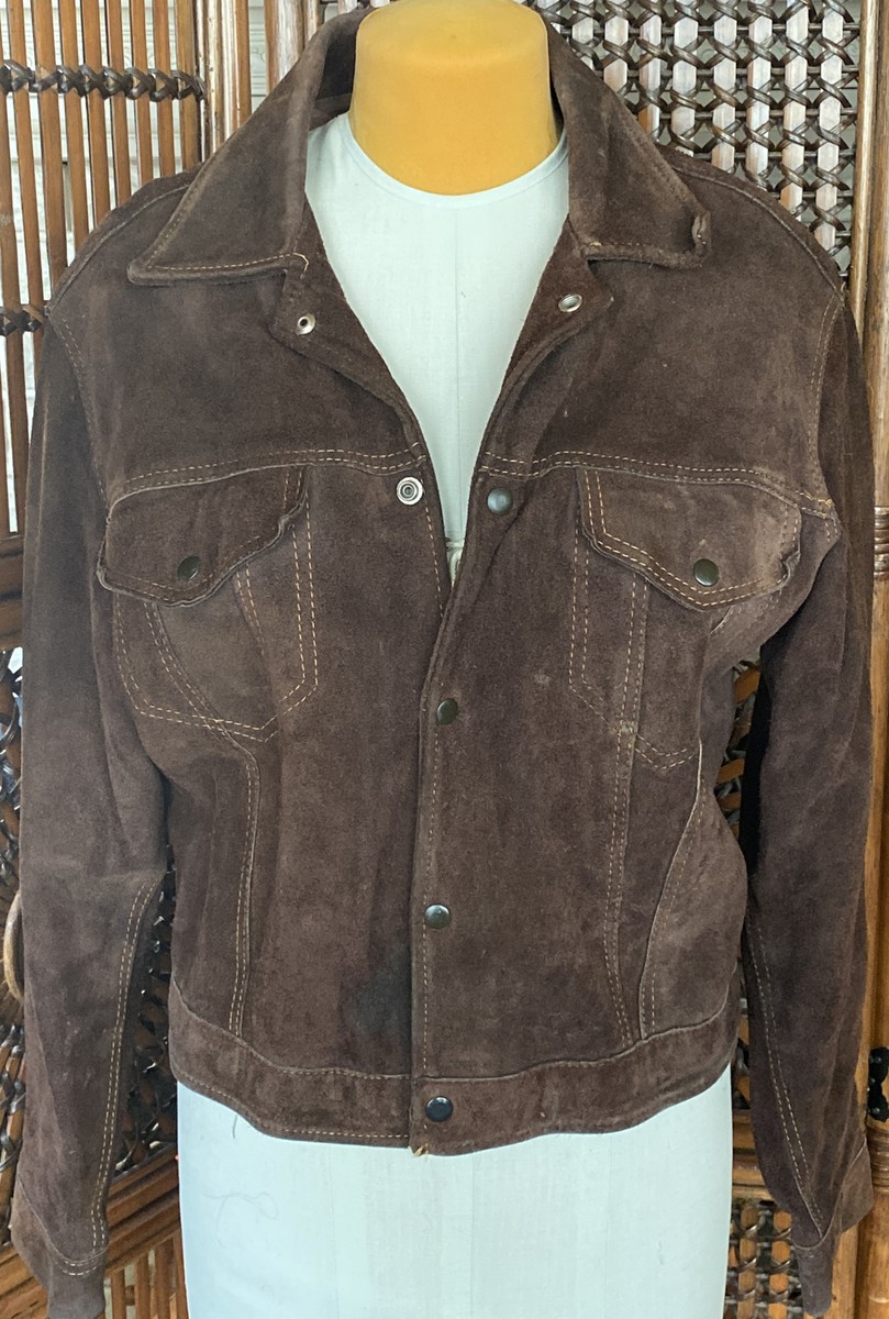 Vtg Miller Western Wear Suede “Jean Look” Cowhide Leather Jacket 