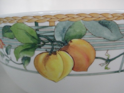 WEDGWOOD HOME EDEN DINNER SERVICE LARGE SERVING SALAD PASTA BOWL FRUIT DESIGN - Picture 5 of 11