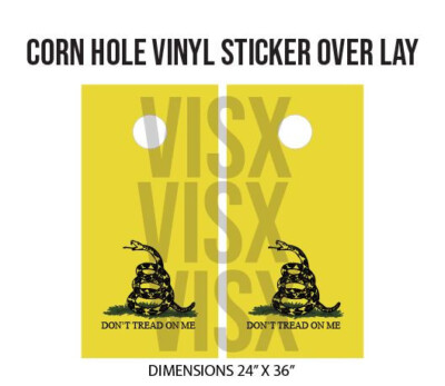 Dont tread on me Vinyl Sticker Overlay Corn Hole Games Funny Guns