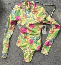 Hurley Women's Standard OAO Long Sleeve Retro Surf Swimsuit Bathing Floral XS