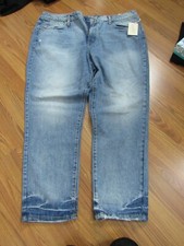 UNIVERSAL THREAD, WOMEN'S NEW BLUE COTTON FADED STRAIGHT LEG JEANS, SIZE 18R