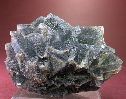 BRILLIANT PURPLE GREEN FLUORITE OCTAHEDRONS CRYSTALS CLUSTER, DE'AN, CHINA - Picture 2 of 4