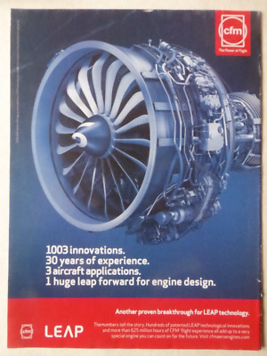 4/13 PUB CFMI SNECMA SAFRAN GENERAL ELECTRIC LEAP FLUGZEUG MOTOR 625 M STUNDEN ANZEIGE