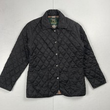Campbell Cooper Coat 12 Black Womens Quilted Jacket Made In England