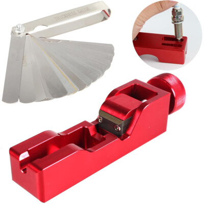 Universal Spark Plug Gapping Tool with 32 Blade Feeler Gauge for 10mm 12mm 14mm