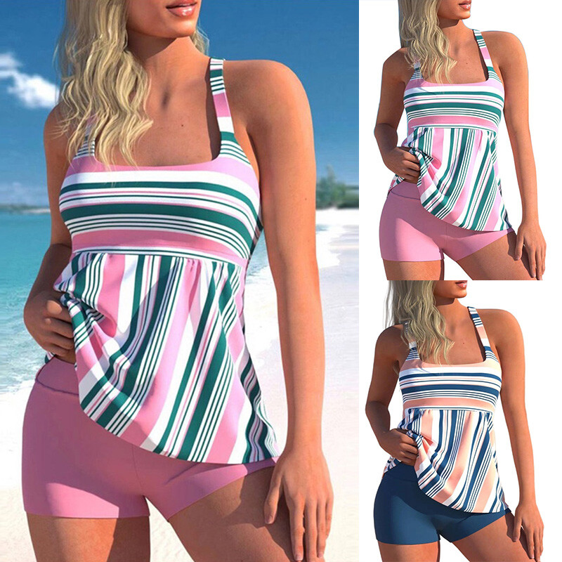 2Pcs Womens Tankini Shorts Set Ladies Swimming Costumes Swimsuit Swimwear  Bikini | eBay