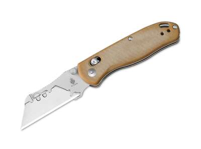 Kizer Drop Bear Utility Brown Micarta Box Cuttermesser Teppichmesser V3619JA7