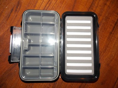 FREE SHIPPING Fly fishing fly box split foam//12 compartment Waterproof NEW