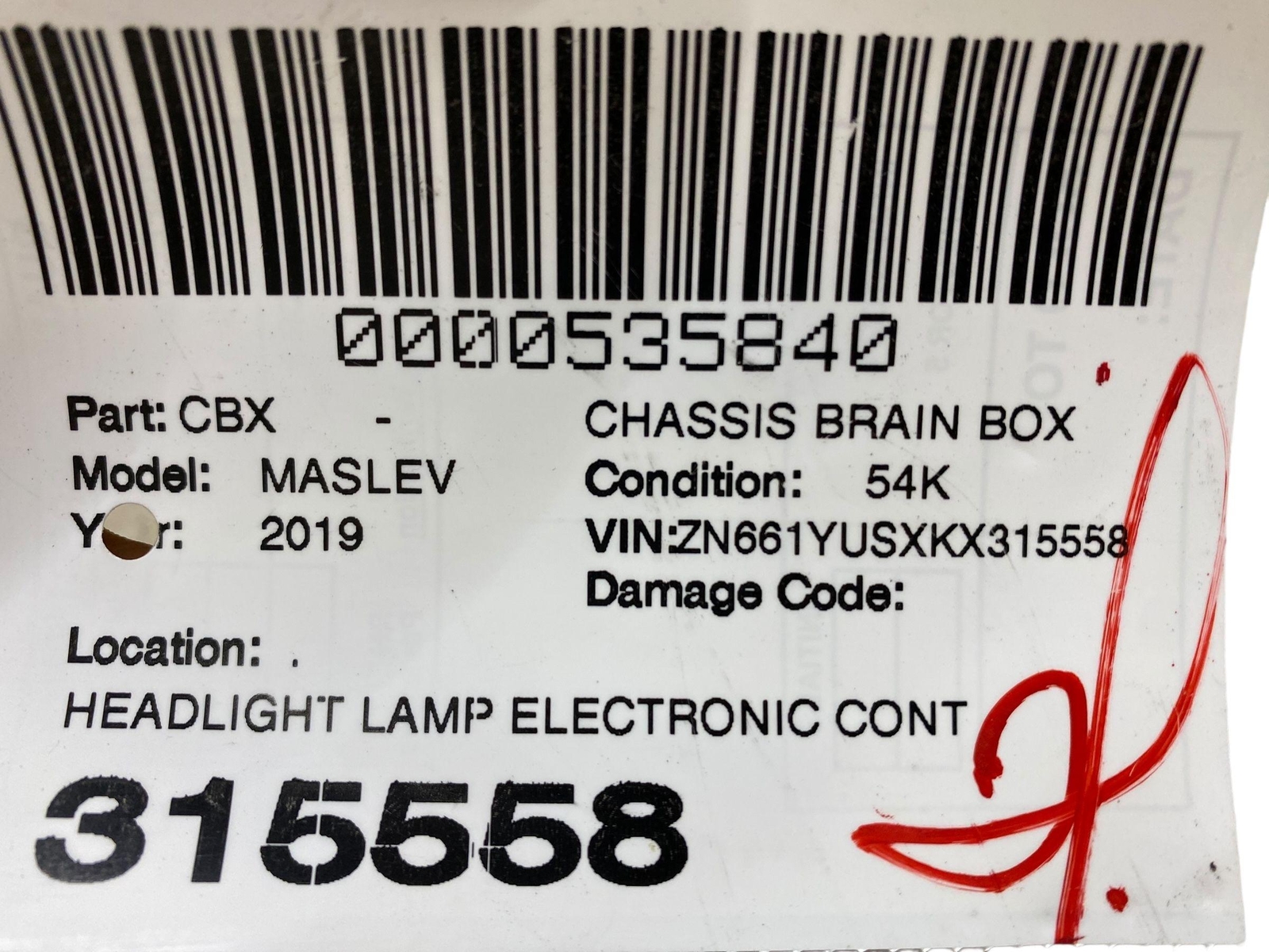 2017-2024 MASERATI LEVANTE HEADLIGHT LAMP ELECTRONIC CONTROL MODULE ECM ECU
