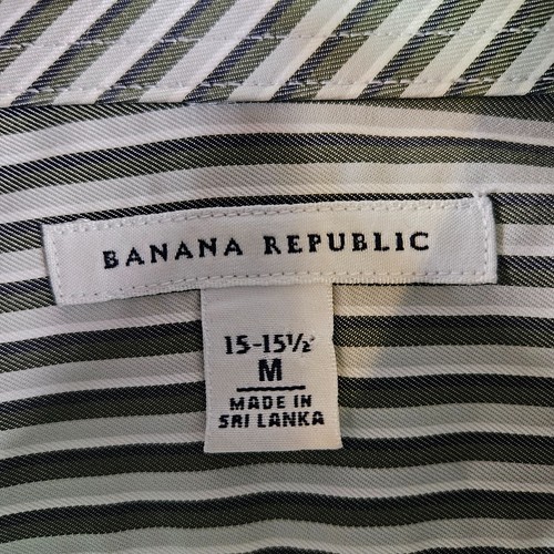 Banana Republic Hemd Herren 15 15,5 Medium - französische Manschette grau gestreift adrett - Bild 4 von 11