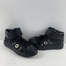 Alessandro Dell'Acqua Black Camo Canvas Lace Up/Strap Mid Top Sneakers Men’s 43