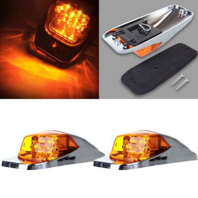 KI-no × TECH COUNTRY 別注 Shade & Amber 2x Amber Led Mid Roof Cab Marker Clearance Light For Mack