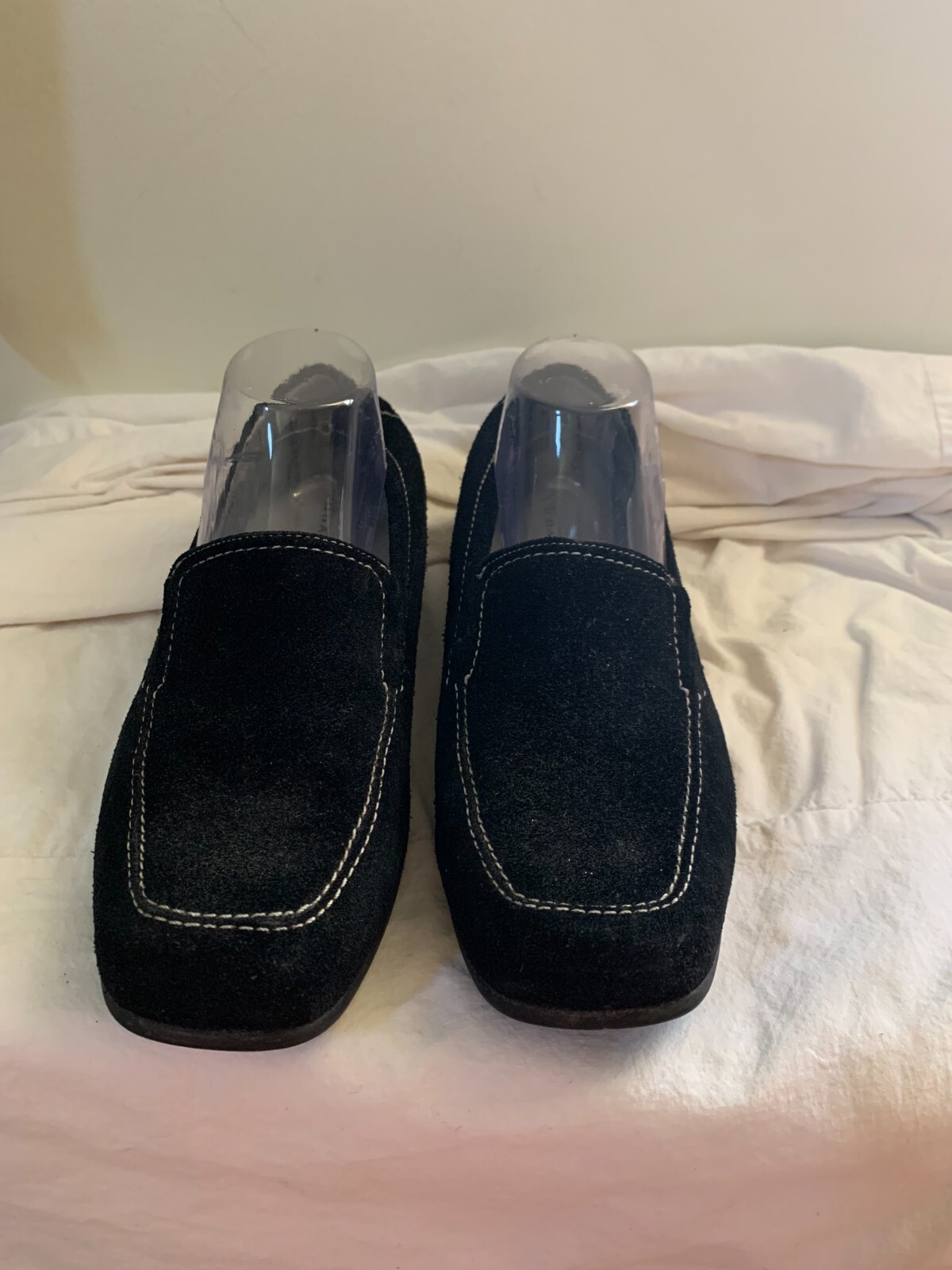 Aravon Erica Black Suede Leather Loafers Womens Size … Gem