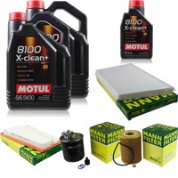 MANN-FILTER Inspektionspaket 11L Motul 5W-30 8100 X-Clean+ FüR Mercedes Clk