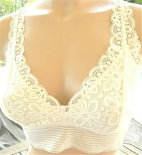 Victorias Secret Rare Vintage bralette L white daisy lace soft sleep Stretch