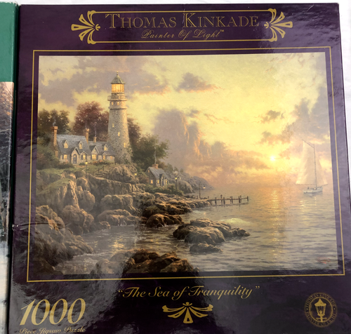 Thomas Kinkade Painter of Light Evening Glow & The Sea of Tranquility New Sealed - Imagen 3 de 7