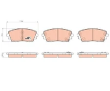 Brake pad set, disc brake Cotec TRW GDB3535 for Kia