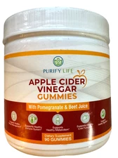 Purify Life Detox Apple Cider Vinegar Gummies - 90 Count - Ex: 6/26