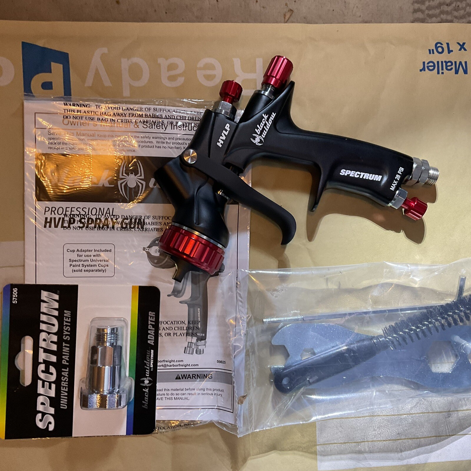 Black Widow By Spectrum Professional HVLP Spray Gun New eBay