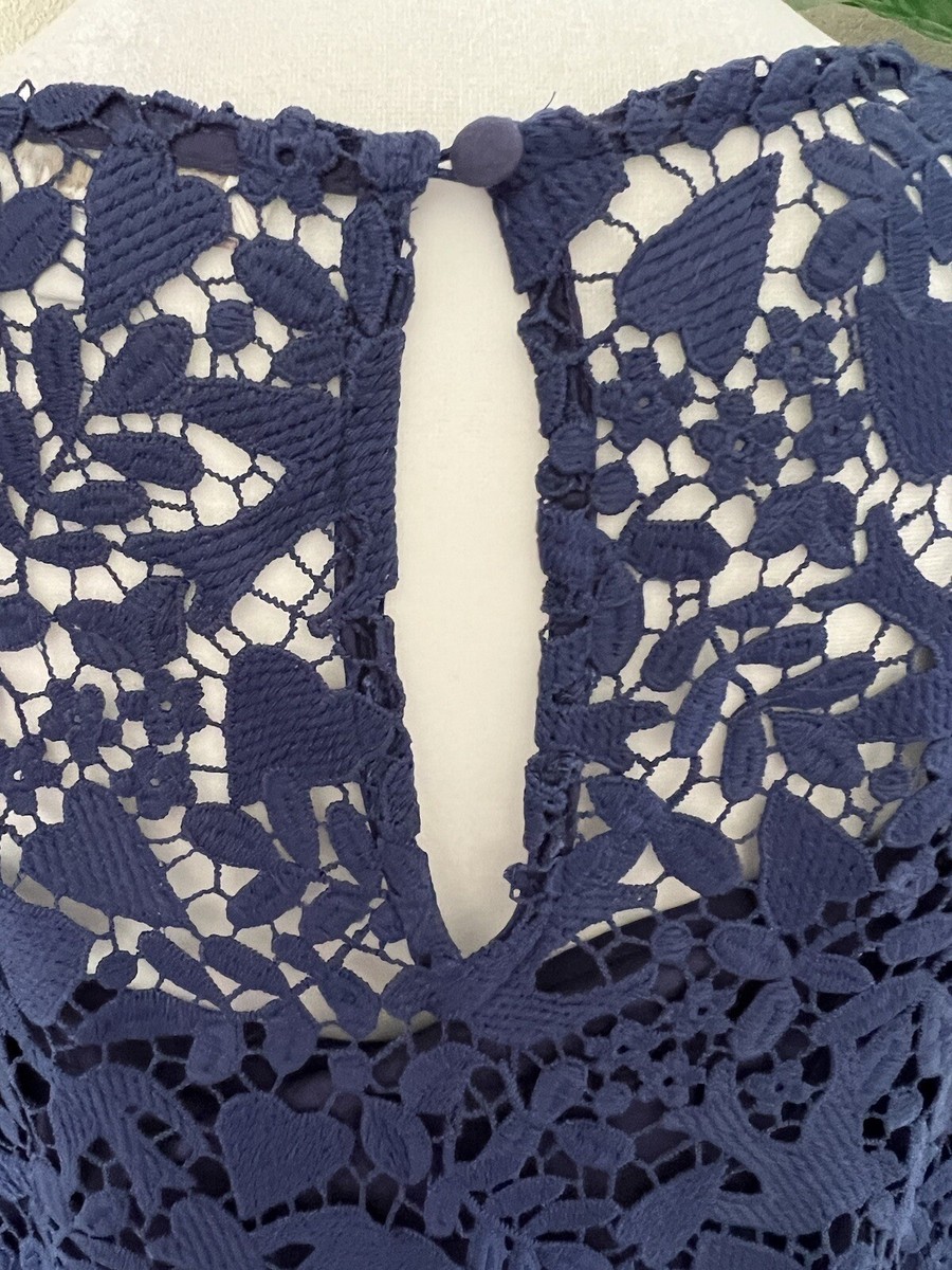 BODEN NAVY BLUE LACE OVERLAY SLIP DRESS-SIZE US 12L UK 16L | eBay