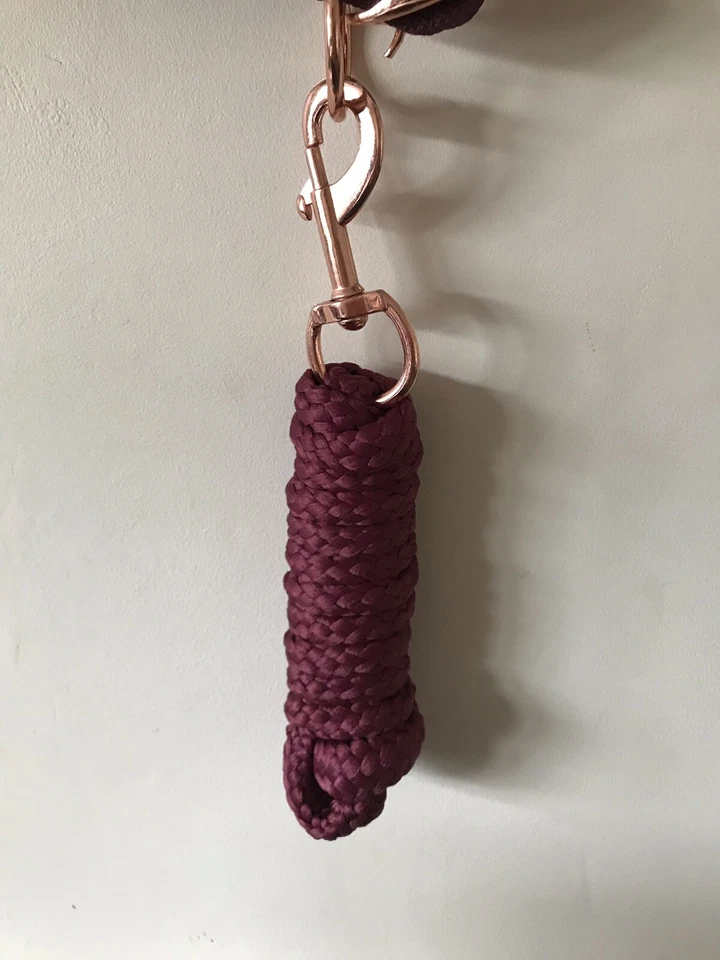 Headcollar and Lead Rope Set, Rose Gold & Burgundy, COB, FREE UK Postage - Image 4 of 4