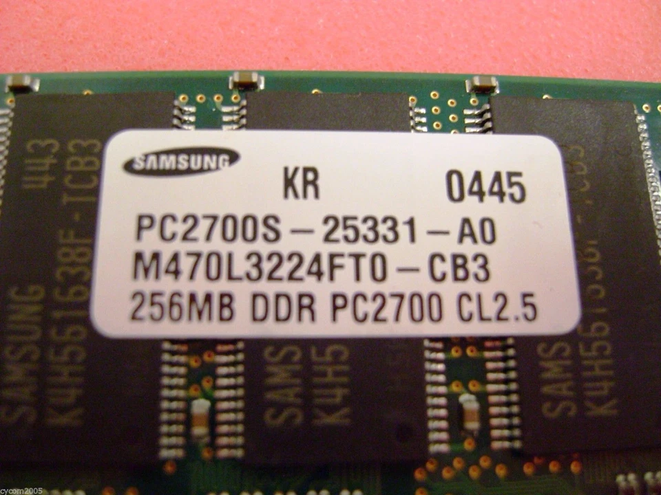 Toshiba Satellite M35X-S149 Samsung 256MB PC2700 DDR CL2.5 Ram K000018970 SODIMM - Image 3 of 4