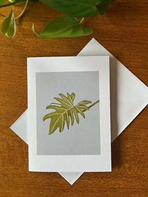 Philodendron Xanadu Greeting Card - Recycled - Thank you -Birthday -Housewarming
