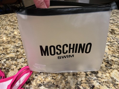New Moschino Barbie Pink One Piece Swimsuit 2 4 6 S Swim Bathing Suit Small Bag - Imagen 20 de 23